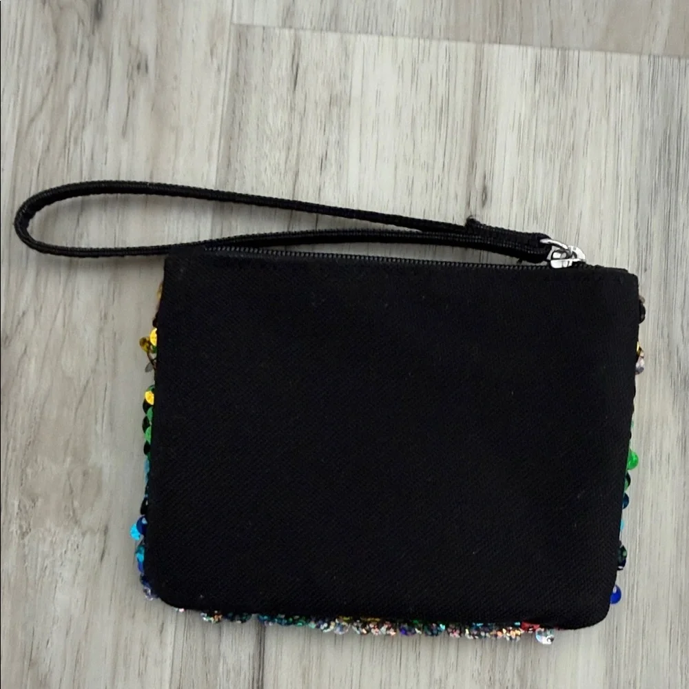 Justice Rainbow Sequin Heart Wristlet